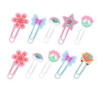 NOLITOY 10Pcs Cartoon Paper Clips Vintage Hippy Bookmarks Durable and Sturdy Office Supplies Cute Shaped Clips for Organizing Papers Files and Photos