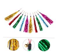 NOLITOY 10pcs Cat Interactive Wand Replacement Heads with Bell Lightweight Tinsel Tassels for Indoor Kitten Play Engaging Pet to Enhance Activity and Strengthen Bond