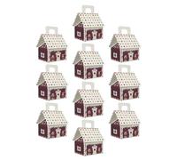 NOLITOY 10Pcs Christmas House Candy Boxes with Handles Cardboard Gingerbread Cookie Boxes Bulk Paper Treat for Holiday Party Favors and Christmas Goodies Packaging
