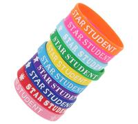NOLITOY 10Pcs Colorful Silicone Star Student Wristbands Reward Bracelets for Back to School Supplies Teacher Recognition Awards Classroom Motivation