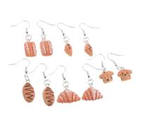 NOLITOY 10pcs Cute Food Pendant Earrings Set Realistic Cupcake Bread Charms, Lightweight Drop Dangle Jewelry for Women Teens, Fun Novelty Ear Danglers for Daily Wear