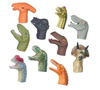NOLITOY 10pcs Dinosaur Finger Puppets Soft Rubber Animal for Boys and Educational Role Play with Non-slip Design for Storytelling and Brain Coordination Activities