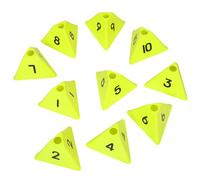 NOLITOY 10pcs Fluorescent Cones with Numbered Labels for Soccer Basketball Agility Drills Outdoor Field Markers for Precision Spacing and Multisport Training