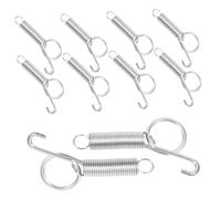 NOLITOY 10PCS Galvanized Spring Hooks for Rabbit and Bird Cage Doors Feeder Clips with Pull Ring Design Compact for Lock Opening Suitable for Home and Professional Use