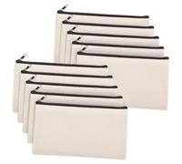 NOLITOY 10pcs Heat Transfer Blank Sublimation Makeup Bags and Pencil Cases, Canvas Zipper Pouches for DIY Crafts, Travel Toiletry and Cosmetic Storage for Girls and Women