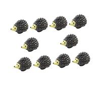 NOLITOY 10Pcs Hedgehog Figurines Micro Landscape Garden Adornments Small Resin Hedgehog Models for Moss Succulents Bonsai Craft Decor Home Office Display