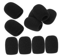 NOLITOY 10pcs Lapel Microphone Sponge Covers Windproof Mini Mic Protectors for Conference Headsets Noise Reduction Clear Sound