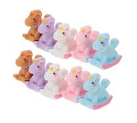 NOLITOY 10pcs Macaron Rocks The Decor Horse Figurines for Play Tiny Cake Decor Resin Horse Miniature Figurines Mini Unicorn Cake Topper Craft