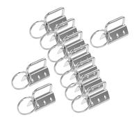 NOLITOY 10pcs Metal Keychain Hardware Fob Clips DIY Handbag Accessories Wristlet Key Ring Craft Supplies Silver Tone Prevent Rope Falling Off