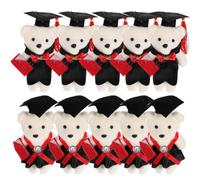 NOLITOY 10pcs Mini Graduation Bear Dolls Lightweight DIY Bouquet Decorations Assorted Doctor Bears for Graduation Class Gifts and Themed Ornaments