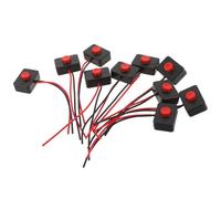 NOLITOY 10pcs Mini Momentary Push Button Switch with Wire for Car, Rv Prewired Starter Electrical Switches, Small Light Control Button Set for Automotive Use