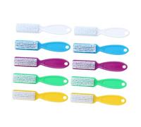 NOLITOY 10pcs Nail Cleaning Brush Long Handle Plastic Grip for Fingernail Dust Removal Manicure Tools Suitable for Hands and Feet Nail Art Care with Random Colors Random Color