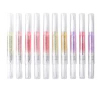 NOLITOY 10pcs Nail Oil Cuticle Pens for Nail Care with Brush Cuticle Softener Oil for Salon and Home Use Random Style