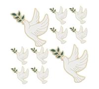 NOLITOY 10pcs Peace Dove Brooch Pins Metal Lapel Badge with Olive Branch Symbol for Women Men Versatile Elegant Bird Pin for Formal Casual Wear Suits Coats Bags Stylish Accessory