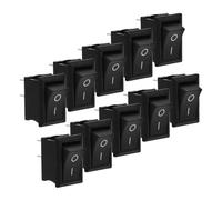 NOLITOY 10pcs Rocker Switch Vehicle Push Button with Two Solid Feet Compact Circuit Control for Car Boat Caravan Emergency Stop Safety Replacement