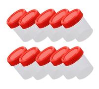 NOLITOY 10Pcs Sample Cups for Testing 60Ml PP Plastic Stool Sample Collection Bowls with Screw Caps Sturdy Design Prevents Peculiar Smell for Medical Inspection and Liquid Testing