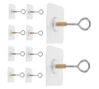NOLITOY 10pcs Self Adhesive Stainless Steel Ceiling Hooks Strong Sticky Eye Hooks for Hanging Small Plants Lanterns Wind Chimes Indoor Outdoor Decoration Reusable