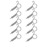 NOLITOY 10pcs Silver Zinc Plated Rabbit Cage Door Hanger Spring Hooks for Pigeon and Rabbit Cage Doors Multi-purpose Pet Fixed Hooks to Keep Closed Securely