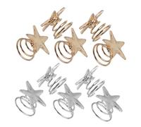 NOLITOY 10pcs Simple Star Spiral Hair Clips Cute Hair Accessories for Women and Girls Non- Spring Design Elegant Minimalist for Various Occasions