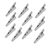 NOLITOY 10pcs Stainless Steel Alligator Clips Heavy Duty Metal Clamps for Laboratory Electrical Testing Corrosion Resistant Temporary Wiring Fast Connection