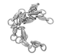 NOLITOY 10pcs Stainless Steel Bearing Swivels Fishing Connectors Double Welded Rings High Load Capacity Saltwater and Freshwater Catfishing Equipment Easy Installation Fishing Accessories