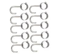 NOLITOY 10pcs Stainless Steel Tube Rod Hooks for Closet Hanging Thickened Modern Wardrobe Hooks with Smooth Rounded Edges for Home Storage
