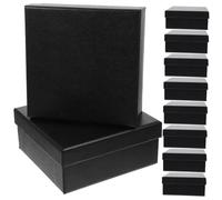 NOLITOY 10pcs Thick Black Square Boxes Party Storage Containers Reusable Proposal and Bridesmaid Wrapping Boxes for Birthday Valentine's Day Christmas