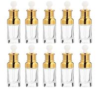 NOLITOY 10pcs Transparent Glass Essential Oil Bottles Refillable Dropper Vials for DIY Blends Aromatherapy Soap Making and Sample Storage