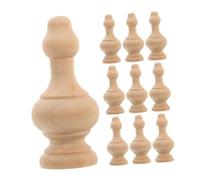 NOLITOY 10pcs Unfinished Solid Wood Finials Small Bridge Baluster Spindles for DIY Furniture Decoration Natural Grain Sturdy Craft Supplies for Staircase Posts and Home Interiors