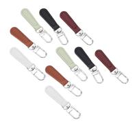 NOLITOY 10Pcs Universal Zipper Puller Replacement Kit with Detachable PU Leather Handles, Spare Zip Pulls for Suitcases, Backpacks, Jackets, and Bags, DIY Zip Repair Set for Travel and