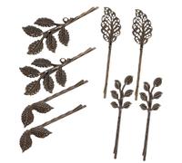 NOLITOY 10pcs Vintage Leaf Hair Clip Retro Bronze Bobby Pins Set Hair Accessories for Women Girls Elegant Ornament
