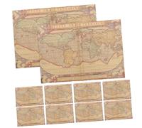 NOLITOY 10pcs Vintage Map Print Wrapping Paper for Floral Bouquets and Book Packaging Large Kraft Craft for DIY Wrapping and Festive Decorations