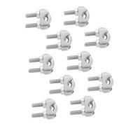 NOLITOY 10pcs Wire Rope Clamp Cable Clips Wire Rope Fixing Clip Clamps for Silver Stainless Steel