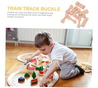 NOLITOY 10pcs Wooden Dog Bone Railway Buckle Train Track Connectors for Secure Stable Simulation Model Accessories for Boy Girl Train Track Building and Decoration