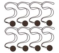 NOLITOY 10pcs Wooden Pendant Bezel Blanks with Cord for DIY Jewelry Making Round Wooden Base Pendants Craft Supplies for Necklace Bracelet Keychain Creation