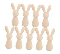 NOLITOY 10pcs Wooden Unfinished Rabbit Peg Dolls for Painting DIY Craft Figures Natural Wood Material Lightweight and Safe for Home Decoration and Handmade Keepsakes