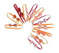NOLITOY 11pcs Adjustable Pet Bow Tie for Cats and Dogs Autumn Thanksgiving Pumpkin and Maple Leaf Neckties Soft Comfortable Fall Collar Accessories for Puppy and Kitten Party Decorations