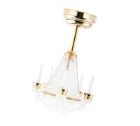 NOLITOY 12 Mini Dollhouse Hanging Lamp Model LED Candle Chandelier Small Ceiling Light Decoration for Dollhouse Scene Prop Accessories