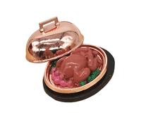 NOLITOY 12 Mini Turkey Model Dollhouse Accessory, Christmas Kitchen Table Decoration for Playhouse, Miniature Chicken Figurine for Dollhouse Scene Craft