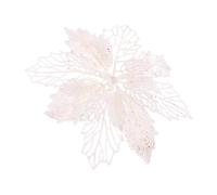 NOLITOY 12 Pcs Poinsettia Flowers Poinsettia Clip Christmas Wreath Picks Flower Tree Christmas Wedding Flowers Silver Snowflake Ornaments Artificial Plants Crafting Supplies Flash White