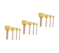 NOLITOY 12 Pcs Sponge Painting Brush with Wooden Handles for Graffiti and Drawing Includes DIY Round Stampers for Watercolor Oil Paint Enhances Creativity and Color Recognition