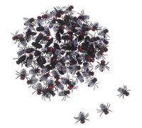 NOLITOY 120pcs Realistic Plastic Fake Flies Prank Insect Reusable Small Bug Models for Halloween April Fools Day Party Decorations and Photography Props