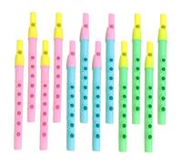 NOLITOY 12pcs 6-hole Plastic Recorder Flutes for Beginner Music Instrument Set Random Colors Suitable for School and Home Use Random Color