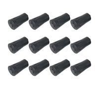 NOLITOY 12pcs Black Rubber Trekking Pole Tip Protectors Shockproof Walking Stick Covers for Mountain Hiking and Elderly Walking Accessories