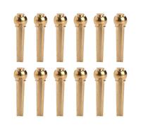 NOLITOY 12pcs Brass Guitar Bridge Pins for Acoustic Folk Guitar Solid Cone String Pegs Set for Fingerstyle Sturdy Fixing Pins