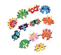 NOLITOY 12pcs Dinosaur Felt Masks for Halloween Soft Breathable Animal Carnival Cosplay Role-playing Party Favors Lightweight Comfortable Indoor Outdoor Use