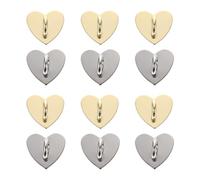 NOLITOY 12Pcs DIY Phone Case Buckles Heart-Shaped Metal Buckle Set Mobile Phone Shell Accessories Gold and Silver Color Mix for Craft Supplies