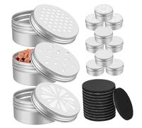NOLITOY 12pcs Dog Scent Training Tins Set with Magnetic Soft Clips, Honeycomb Leaf and Juice Hole Designs, Portable Metal Containers for Canine Nosework and Scent Work Training Supplies