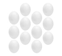 NOLITOY 12pcs Fake Eggs Plastic Eggs Multi-function Not Easy to Break Delicate Realistic Plastic Shell round Egg-shaped Easter Decoration for Dove Pigeon