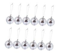 NOLITOY 12pcs Glass Mirror Disco Ball for Hanging Reflective Ball for Disco for Christmas Wedding Party